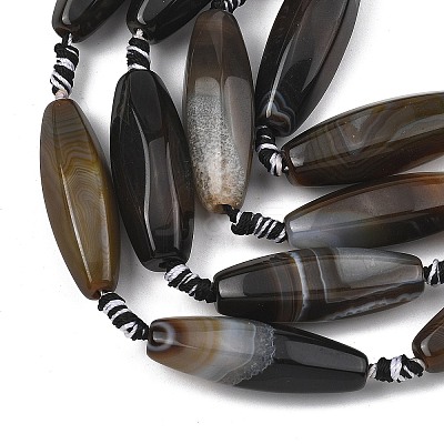 Natural Banded Agate Beads Strands GG-T001-01A-1