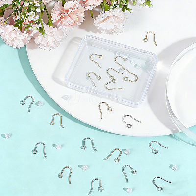 300Pcs 2 Colors 316 Surgical Stainless Steel Earring Hooks STAS-BBC0010-62-1