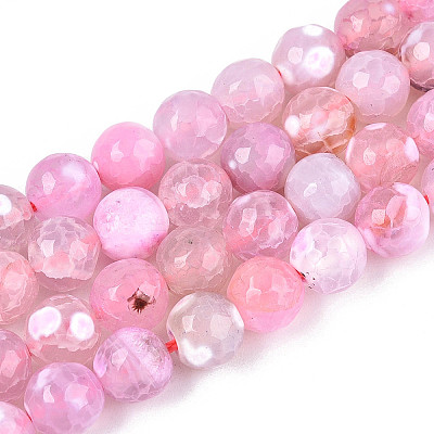 Natural Agate(Dyed & Heated) Beads Strands G-T139-8mm-88B-1