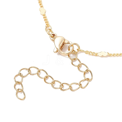 Brass Heart & Round Beaded Link Bracelets for Women BJEW-JB12188-1