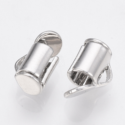 Brass Slide On End Clasp Tubes KK-Q747-11A-P-1