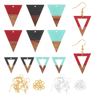 DIY Walnut Wooden Dangle Earring Making Kits DIY-OC0006-70-1