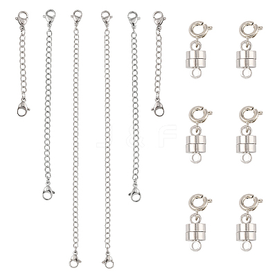 6Pcs Brass Magnetic Clasps with Springs Clasps FIND-YW0007-71P-1