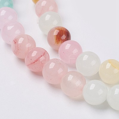 Natural Colorful Green Jade Beads Strands G-G757-01-10mm-1