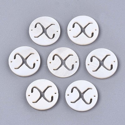 Natural Freshwater Shell Links Connectors X-SHEL-S276-120X-1