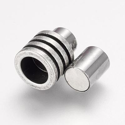 304 Stainless Steel Magnetic Clasps with Glue-in Ends STAS-F124-01-1