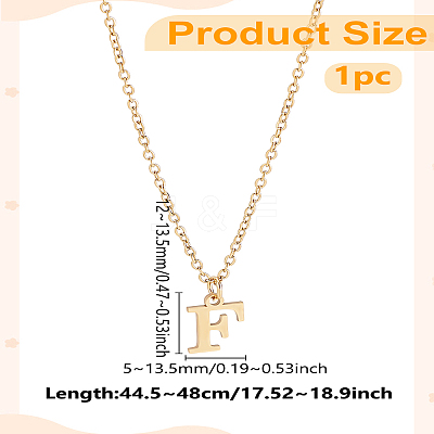 304 Stainless Steel Letter Pendant Necklaces NJEW-LP0001-53F-G-1