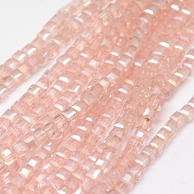 Electroplate Glass Bead Strands EGLA-J028-6x6mm-ABM-1