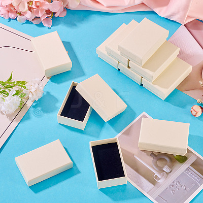12Pcs Cardboard Paper Jewelry Storage Boxes with Sponge CON-TA0001-33A-1