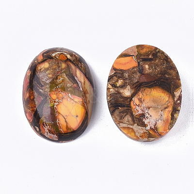 Assembled Synthetic Imperial Jasper and Bronzite Cabochons X-G-S329-080H-1