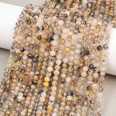 Natural Rutilated Quartz Beads Strands G-RM250104-E2-1