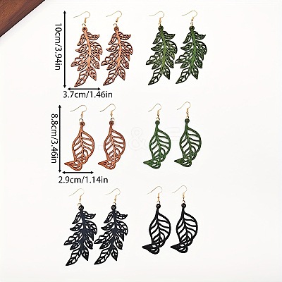 Hollow Iron Wood Dangle Earrings for Women WG4C2E1-01-1