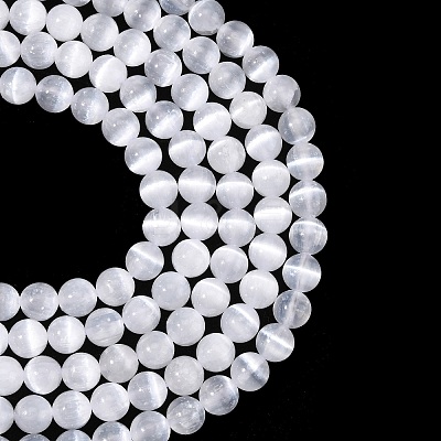 Natural Selenite Beads Strands LS-G-N328-025B-02-1