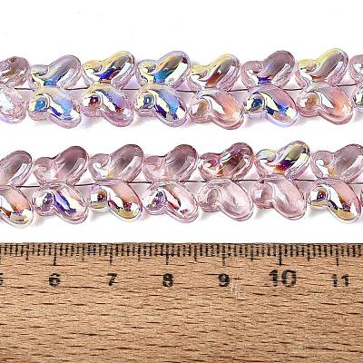 Baking Paint Electroplate Transparent Glass Beads Strands EGLA-Q136-03A-08-1