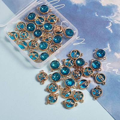 40Pcs 20 Style Glass Links/Connectors GLAA-SZ0001-28-1