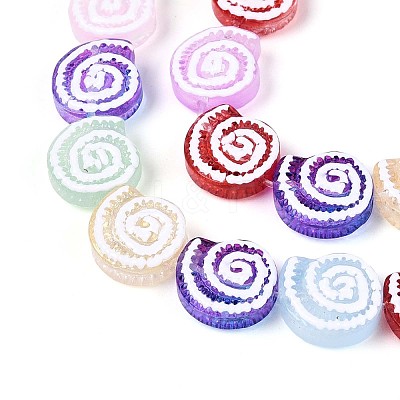 Half Baking Paint Transparent Glass Enamel Beads Strands GLAA-N061-03-1