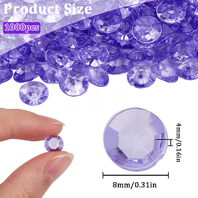 1000Pcs Acrylic Rhinestone Pointed Back Cabochons GACR-SP0001-01A-1