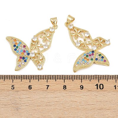 Brass Micro Pave Cubic Zirconia Pendants KK-C109-09B-G-1