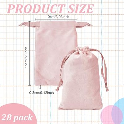 28Pcs 7 Colors Velvet Jewelry Drawstring Bags TP-DR0001-02B-1