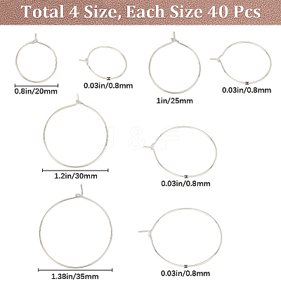 160Pcs 4 Style Brass Wine Glass Charm Rings KK-SP0001-33P-1