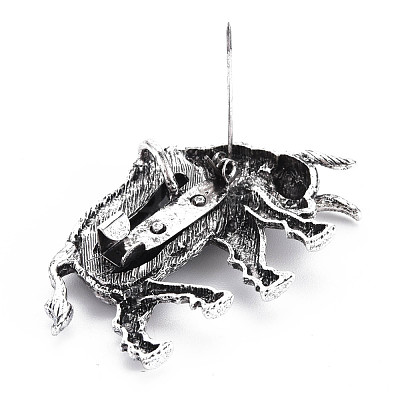Cow Alloy Brooch PALLOY-N166-002-A02-RS-1