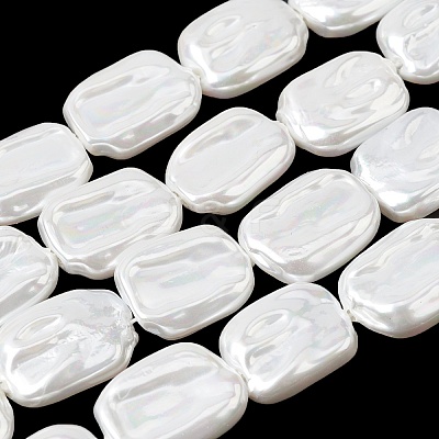 Electroplate Opaque Glass Imitation Pearl Beads Strands EGLA-H113-01B-1