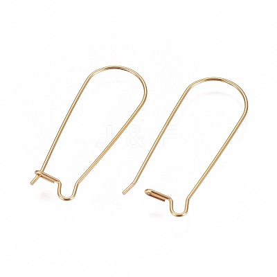 Ion Plating(IP) 304 Stainless Steel Hoop Earrings Findings Kidney Ear Wires X-STAS-L216-22A-G-1