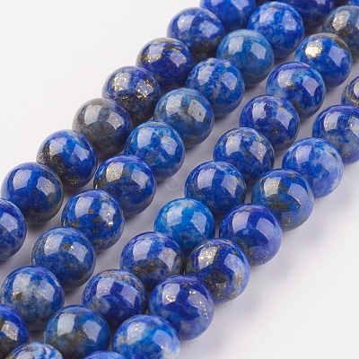 Natural Lapis Lazuli Beads Strands X-G-G099-8mm-7B-1