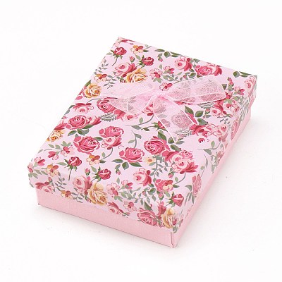 Flower Pattern Cardboard Jewelry Packaging Box LS-CBOX-L007-007C-1