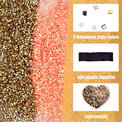 12702Pcs 6 Colors Halloween Theme Plastic Tube Beads FIND-DC0006-28A-1