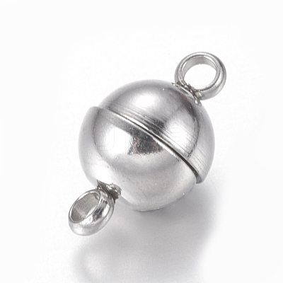 Tarnish Resistant 304 Stainless Steel Magnetic Clasps with Loops STAS-K006-5.5mm-04C-1