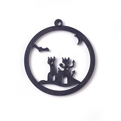 Acrylic Open Back Bezel Pendants X-KY-WH0019-12-1