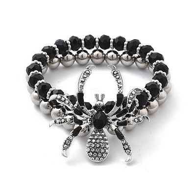 Punk Style Alloy Plastic Charm Bracelets BJEW-K269-01P-1