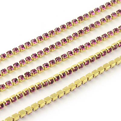Nickel Free Raw(Unplated) Brass Rhinestone Strass Chains CHC-R119-S6-09C-1-1