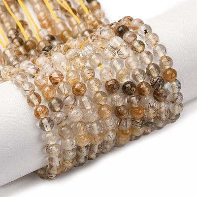 Natural Rutilated Quartz Beads Strands G-D314-A01-4mm-1