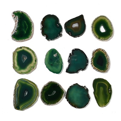 Natural Druzy Agate Slice Cabochons G-F826-E08-1