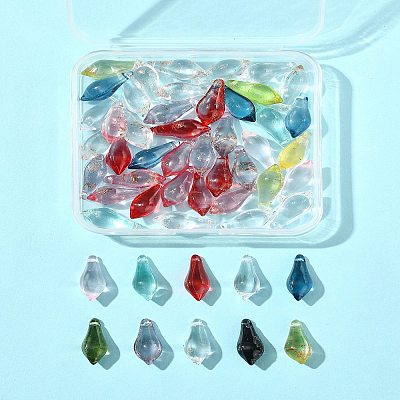 50Pcs Handmade Gold Sand Lampwork Beads LAMP-FS0001-22-1