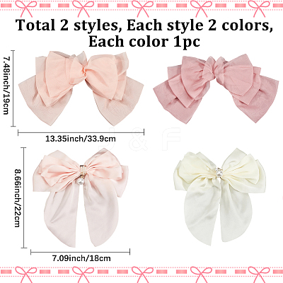 4Pcs 4 Styles Cloth Bowknot Alligator Hair Clips PHAR-SP0001-17B-1