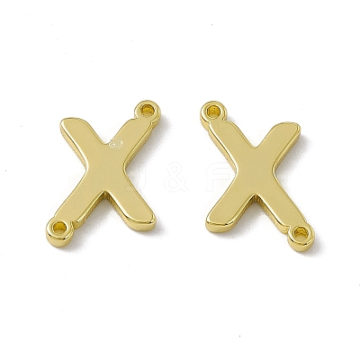 Rack Plating Brass Letter Connector Charms KK-C007-38G-X-1