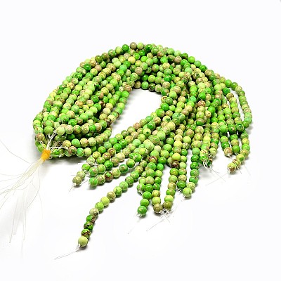 Natural Imperial Jasper Beads Strands G-I122-6mm-01-1