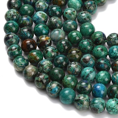 Natural Chrysocolla Beads Strands G-L642-B12-6mm-1