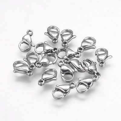 Tarnish Resistant 304 Stainless Steel Lobster Claw Clasps STAS-F125-11x7mm-P-1