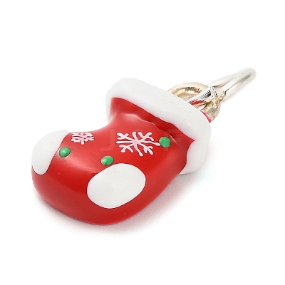Christmas Themes Alloy Enamel Pendants FIND-I063-01G-1