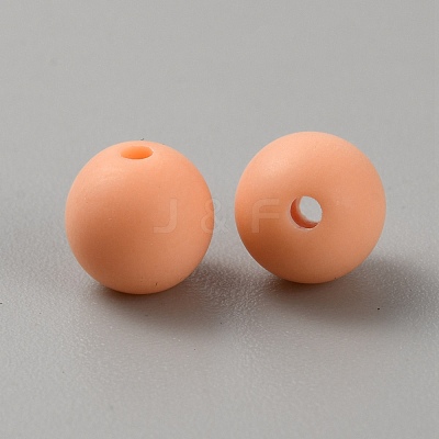 Acrylic Frosted Round Beads FACR-WH0001-06A-20-1