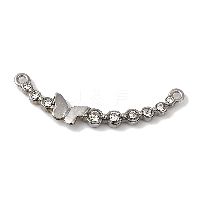 304 Stainless Steel Rhinestone Links STAS-L081-001P-1