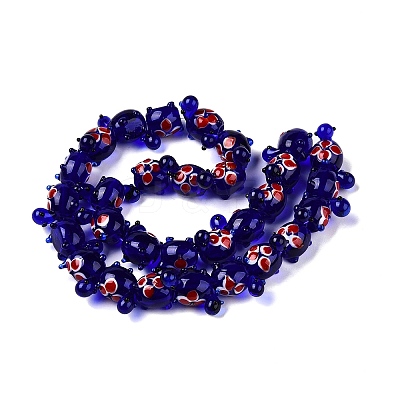 Handmade Lampwork Beads Strands LAMP-N024-36B-1