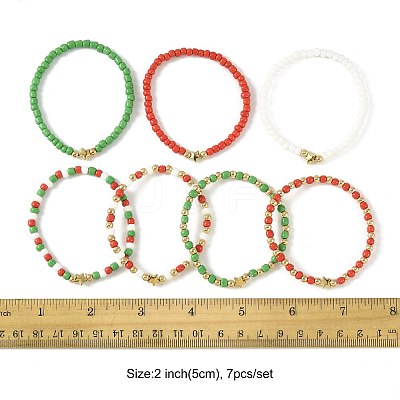 7Pcs Glass Seed Bead Bracelets BJEW-FS00031-1