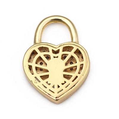 Brass Micro Pave Cubic Zirconia Pendants ZIRC-F062-04G-1