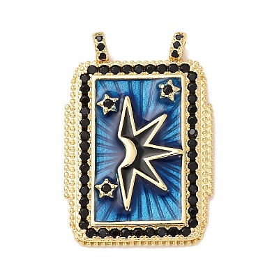 Brass Micro Pave Cubic Zirconia Pendants KK-K408-72G-02-1