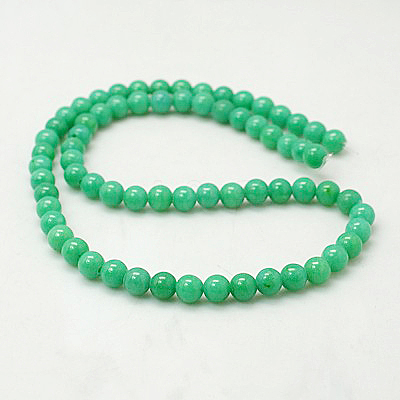 Natural Mashan Jade Round Beads Strands G-D263-6mm-XS19-1